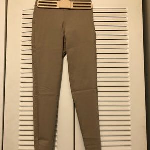 Tan fitted dress pants